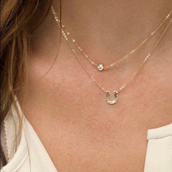 Free People Jewelry - Last! NWT dainty gold horseshoe layered choker